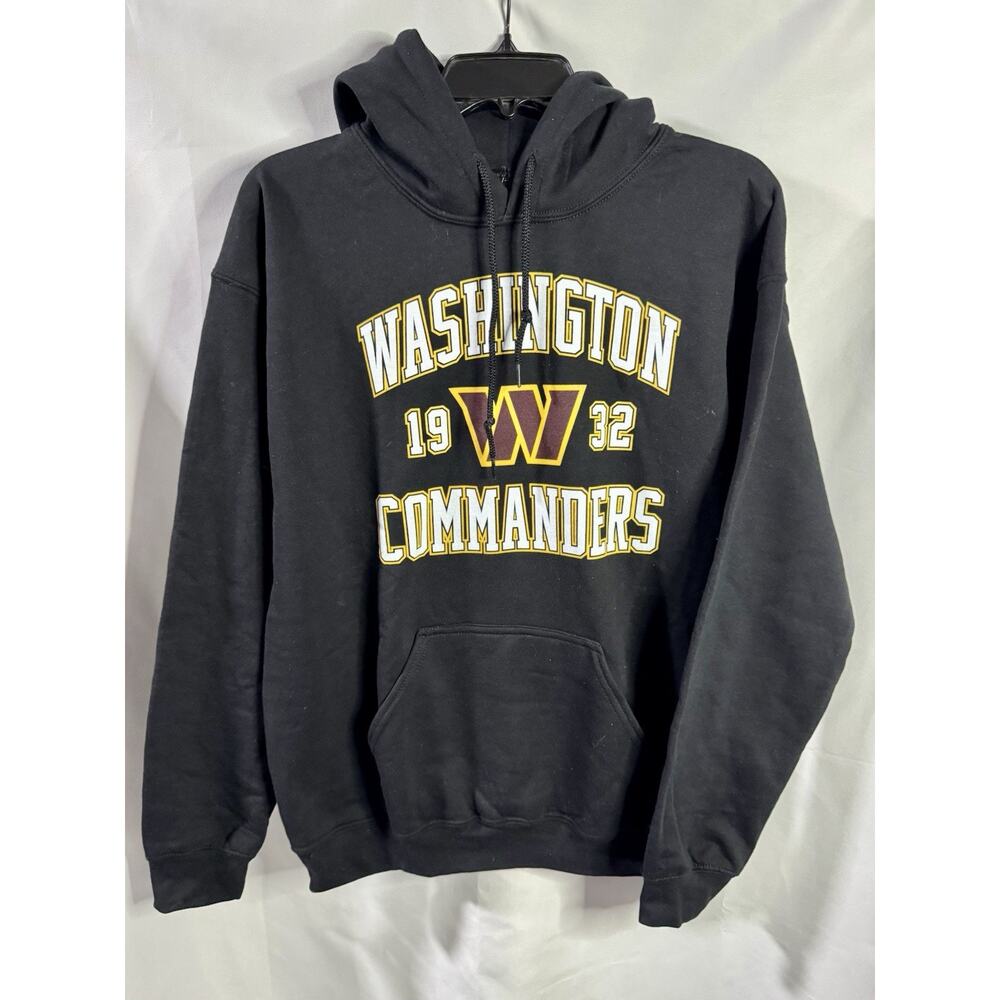 NFL Team Apparel Washington Commanders Pullover Hoodie Graphic Print Black M